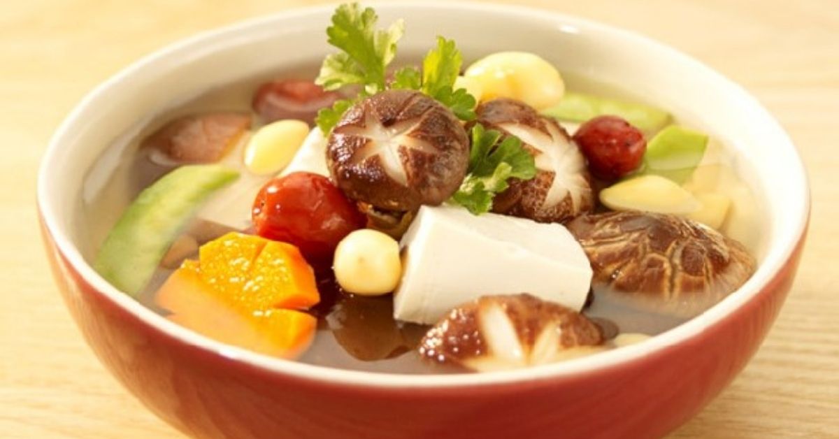 Canh nấm hạt sen